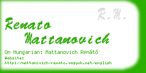 renato mattanovich business card