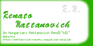 renato mattanovich business card